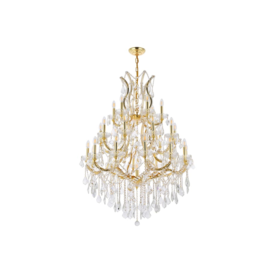 Elegant Lighting Maria Theresa 28 Light 38" Wide Crystal Chandelier with Clear Royal Cut Crystals