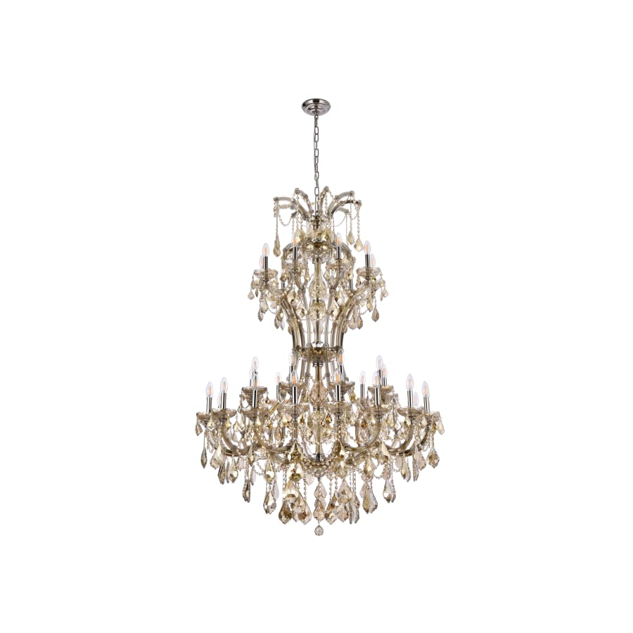 Elegant Lighting Maria Theresa 36 Light 46" Wide Crystal Chandelier with Golden Teak Royal Cut Crystals