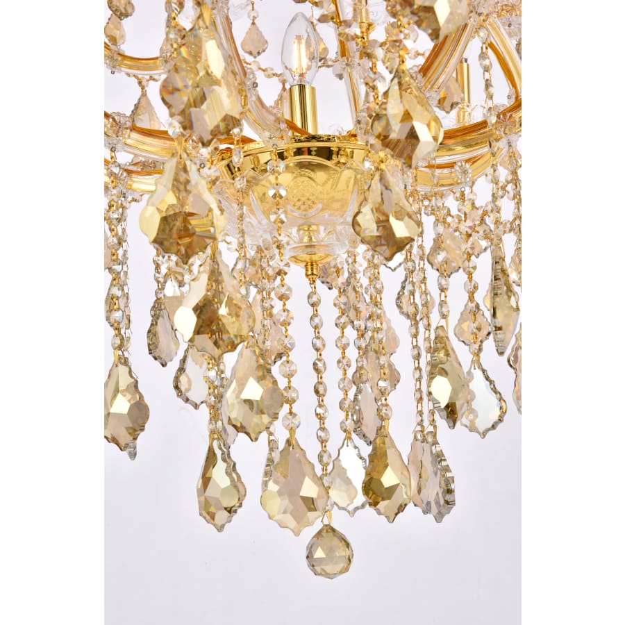 Elegant Lighting Maria Theresa 37 Light 44" Wide Crystal Chandelier with Golden Teak Royal Cut Crystals