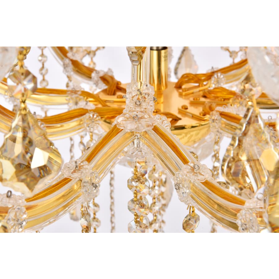 Elegant Lighting Maria Theresa 37 Light 44" Wide Crystal Chandelier with Golden Teak Royal Cut Crystals
