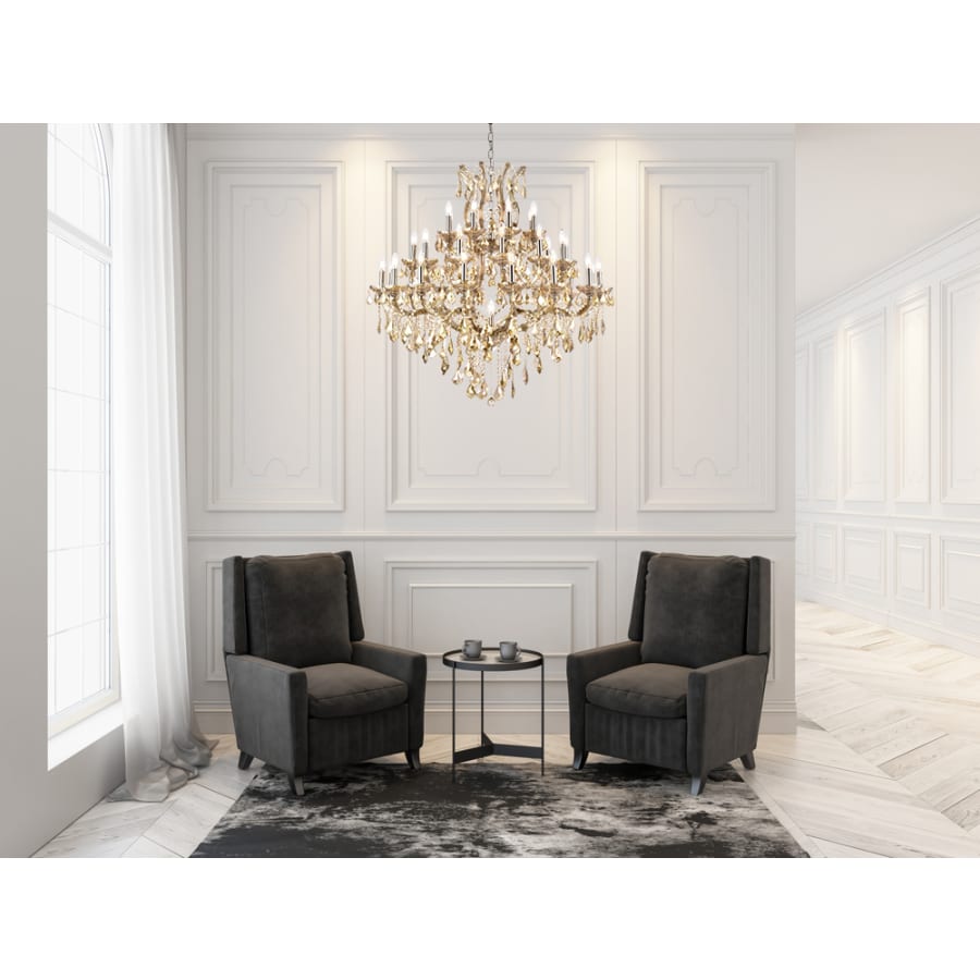 Elegant Lighting Maria Theresa 37 Light 44" Wide Crystal Chandelier with Golden Teak Royal Cut Crystals