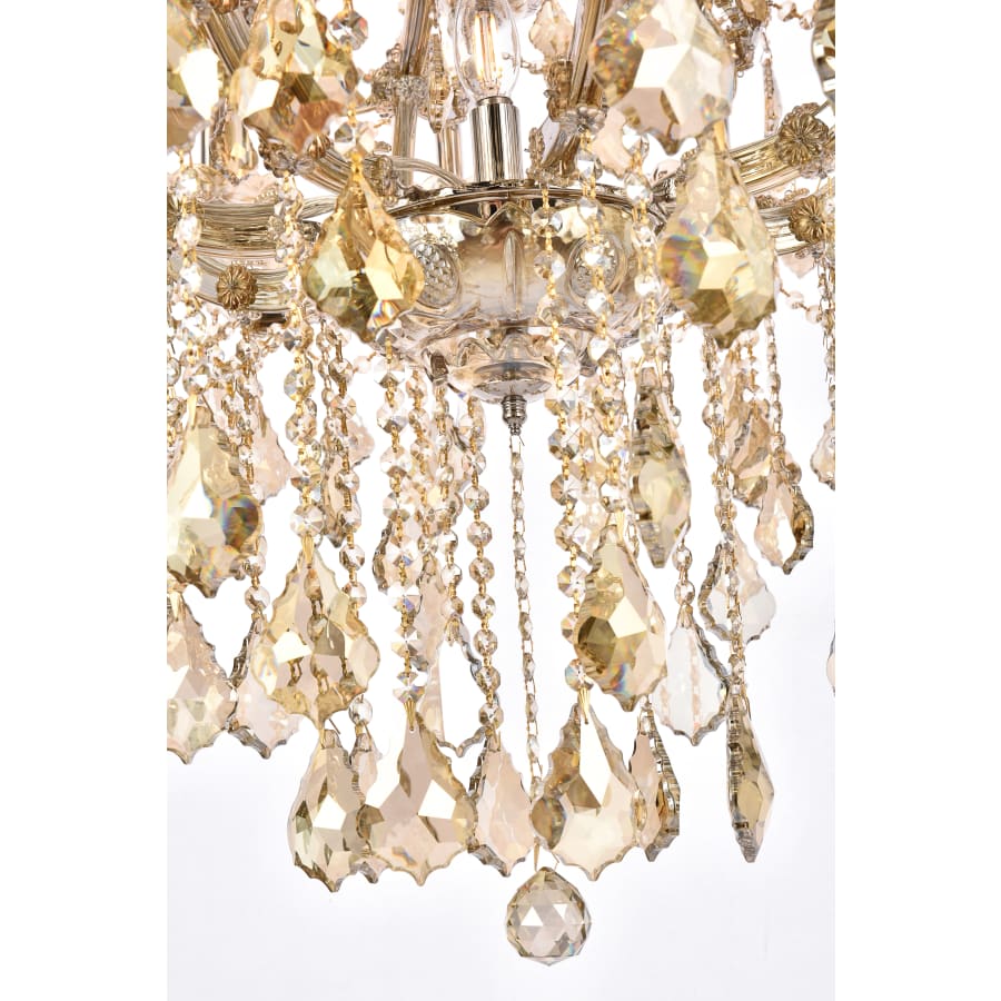 Elegant Lighting Maria Theresa 37 Light 44" Wide Crystal Chandelier with Golden Teak Royal Cut Crystals