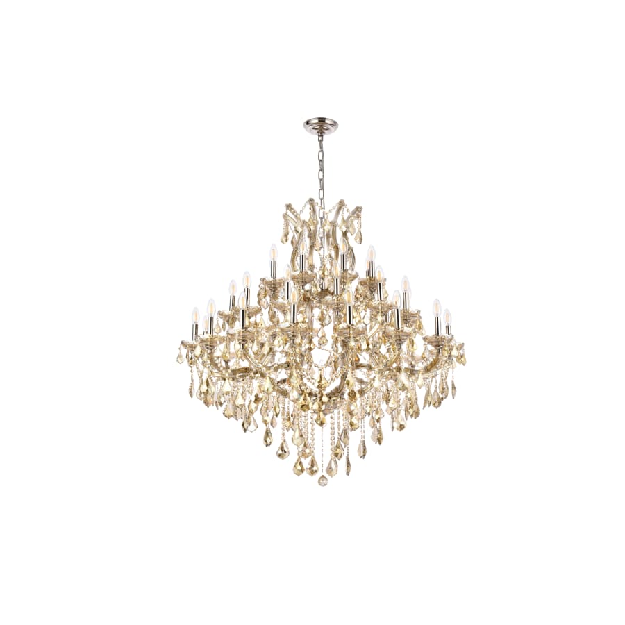 Elegant Lighting Maria Theresa 37 Light 44" Wide Crystal Chandelier with Golden Teak Royal Cut Crystals