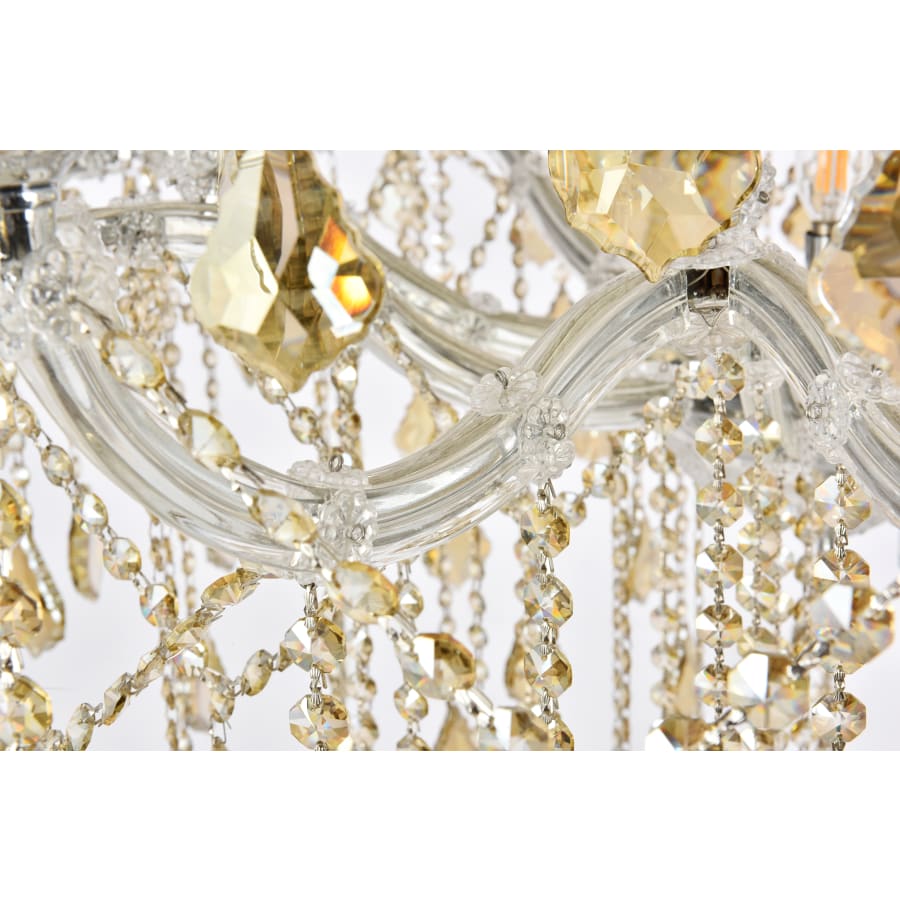 Elegant Lighting Maria Theresa 49 Light 46" Wide Crystal Chandelier with Golden Teak Royal Cut Crystals