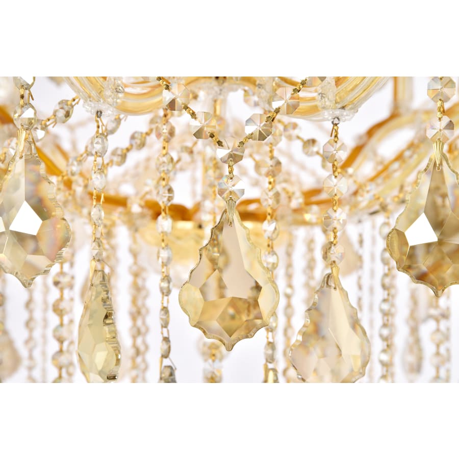 Elegant Lighting Maria Theresa 49 Light 46" Wide Crystal Chandelier with Golden Teak Royal Cut Crystals