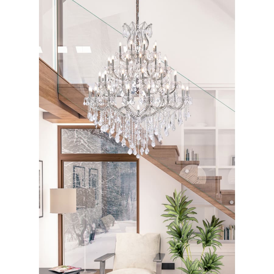 Elegant Lighting Maria Theresa 49 Light 46" Wide Crystal Chandelier with Clear Royal Cut Crystals