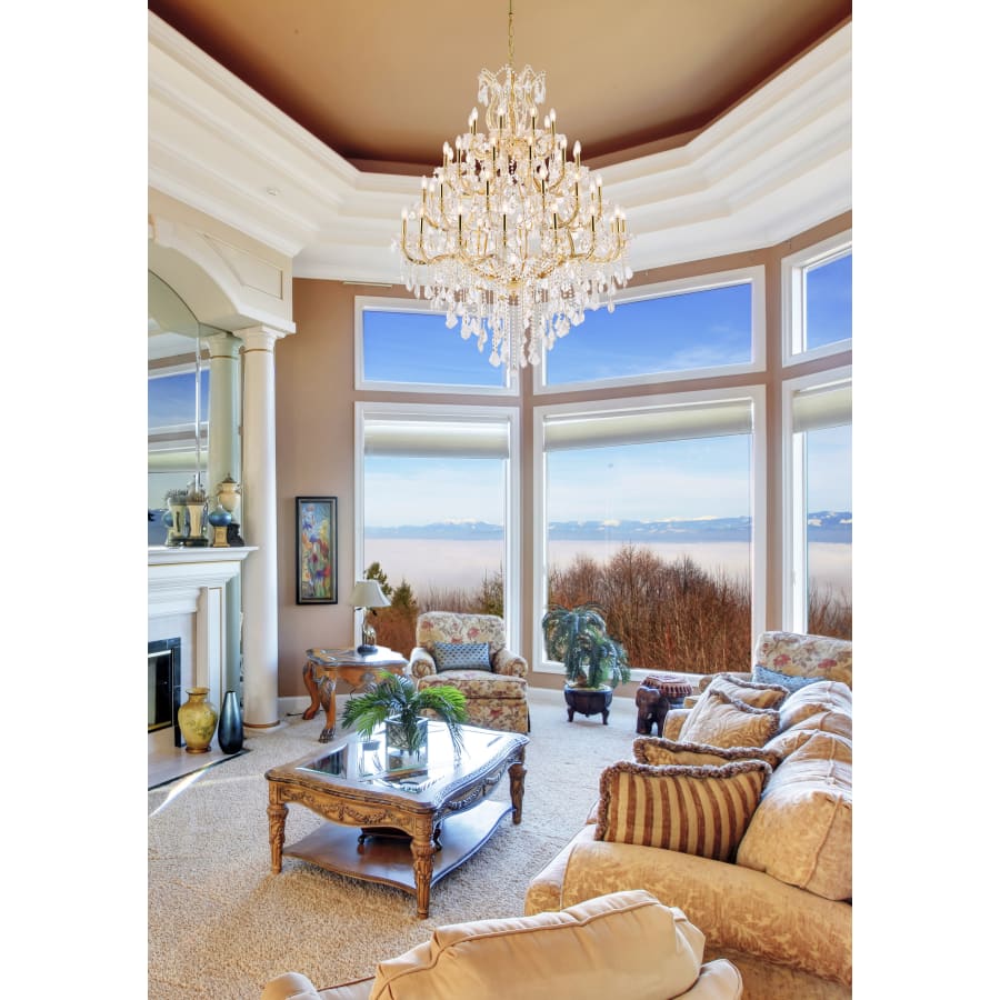 Elegant Lighting Maria Theresa 49 Light 46" Wide Crystal Chandelier with Clear Royal Cut Crystals