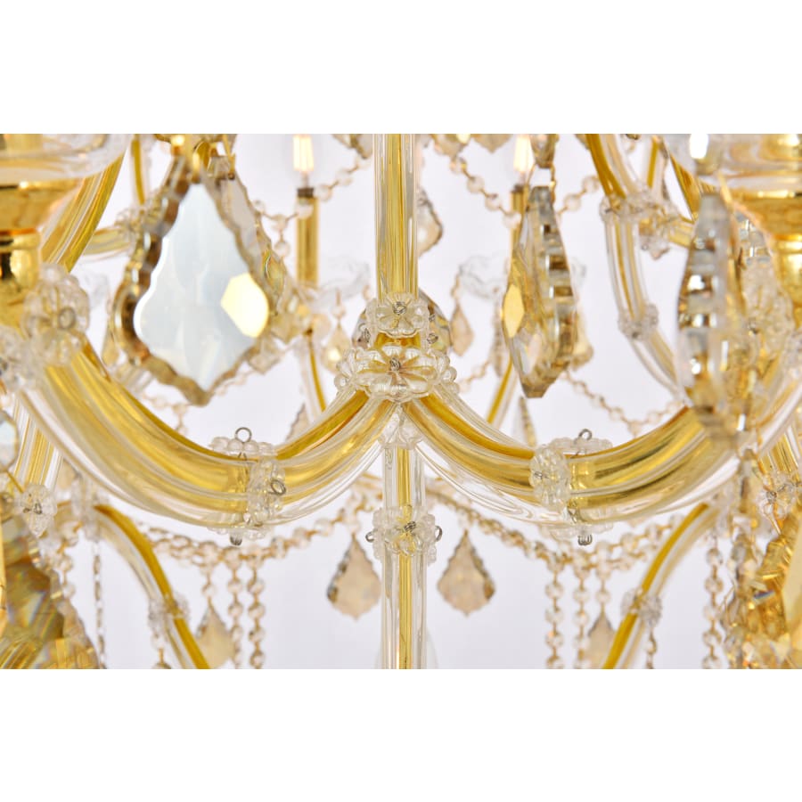 Elegant Lighting Maria Theresa 41 Light 52" Wide Crystal Chandelier with Golden Teak Royal Cut Crystals