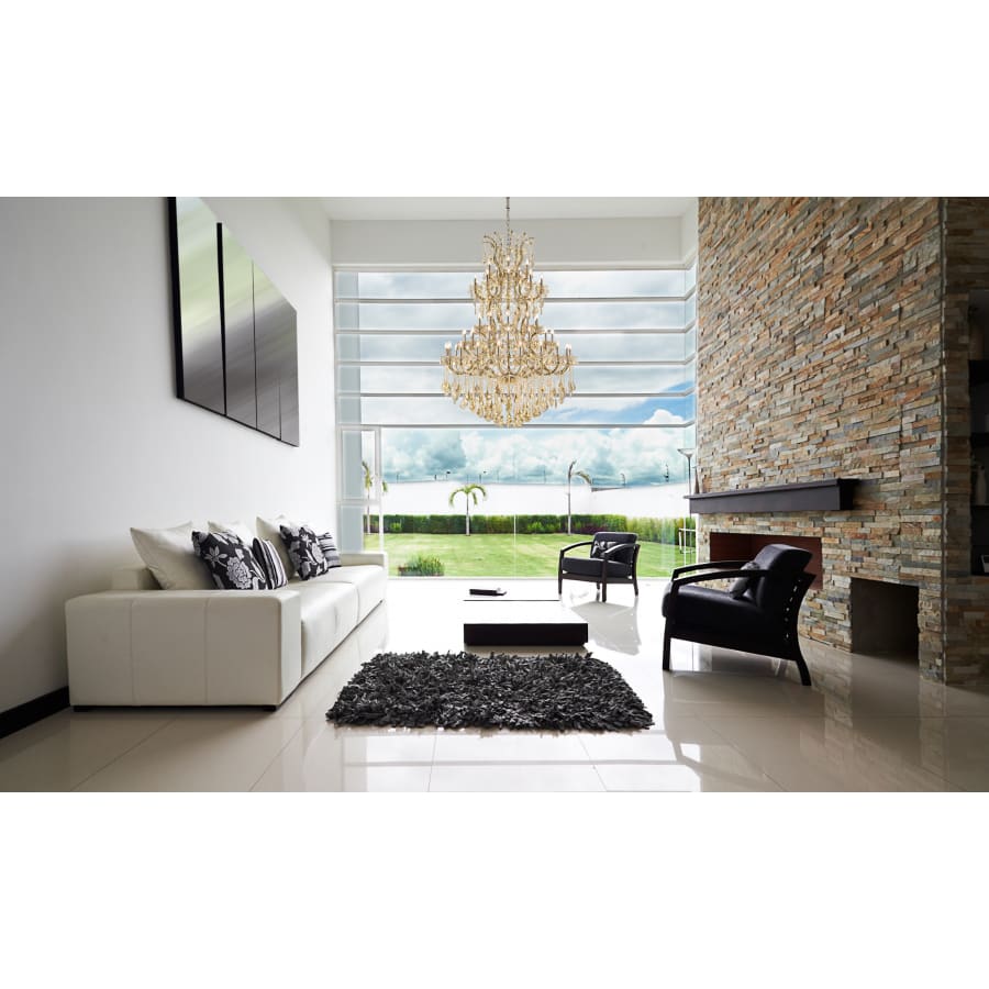 Elegant Lighting Maria Theresa 61 Light 54" Wide Crystal Chandelier with Golden Teak Royal Cut Crystals
