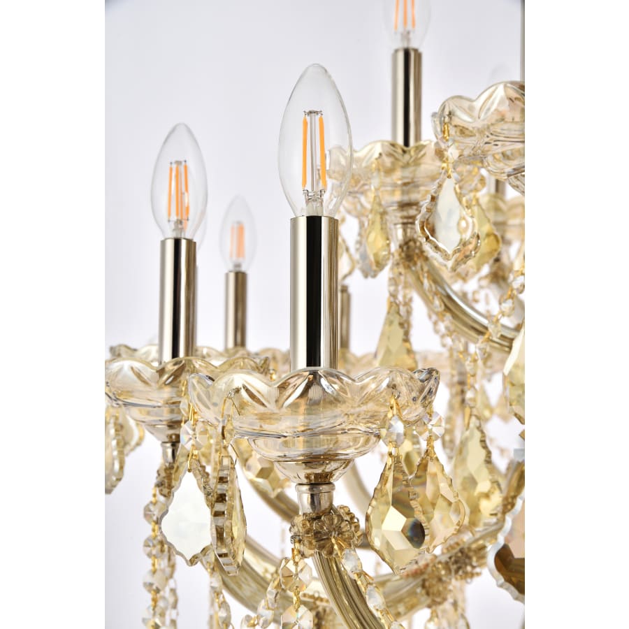 Elegant Lighting Maria Theresa 61 Light 54" Wide Crystal Chandelier with Golden Teak Royal Cut Crystals