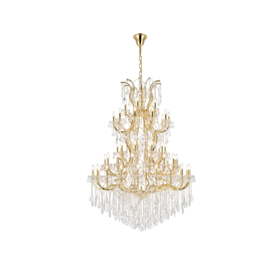 Elegant Lighting Maria Theresa 61 Light 54" Wide Crystal Chandelier with Golden Teak Royal Cut Crystals