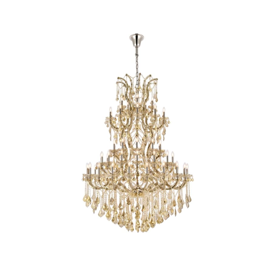 Elegant Lighting Maria Theresa 61 Light 54" Wide Crystal Chandelier with Golden Teak Royal Cut Crystals