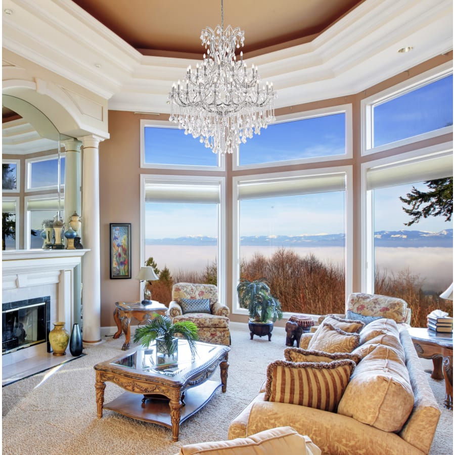 Elegant Lighting Maria Theresa 49 Light 60" Wide Crystal Chandelier with Clear Royal Cut Crystals