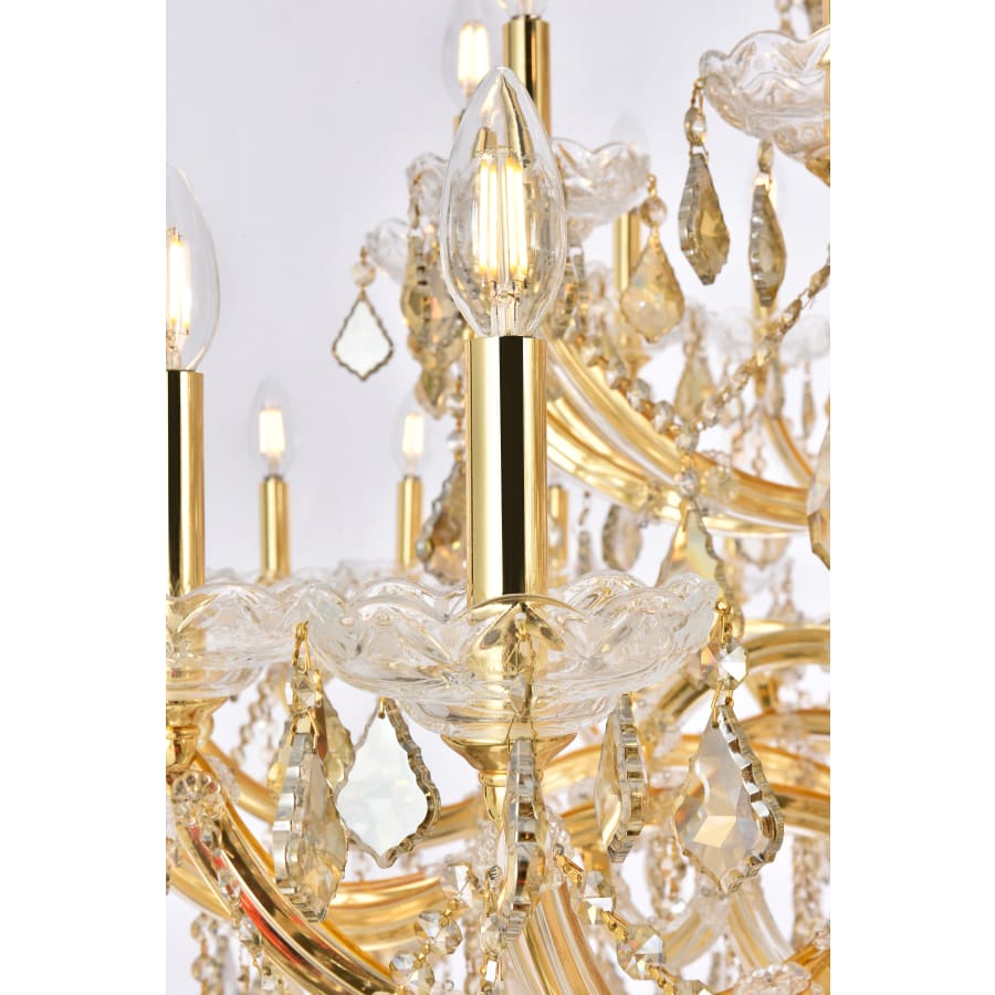 Elegant Lighting Maria Theresa 87 Light 72" Wide Crystal Chandelier with Golden Teak Royal Cut Crystals