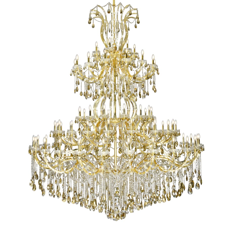 Elegant Lighting Maria Theresa 84 Light 96" Wide Crystal Chandelier with Golden Teak Royal Cut Crystals