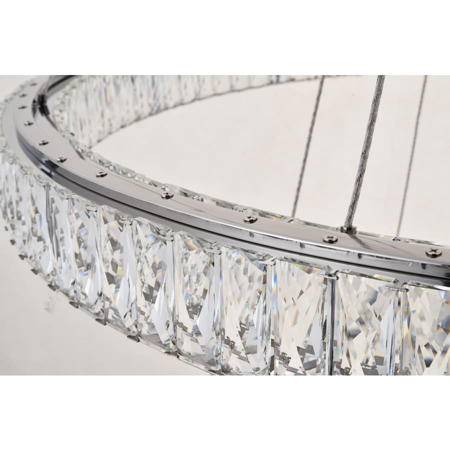 Elegant Lighting Monroe 2 Light 42" Wide LED Crystal Ring Chandelier with Clear Royal Cut Crystals