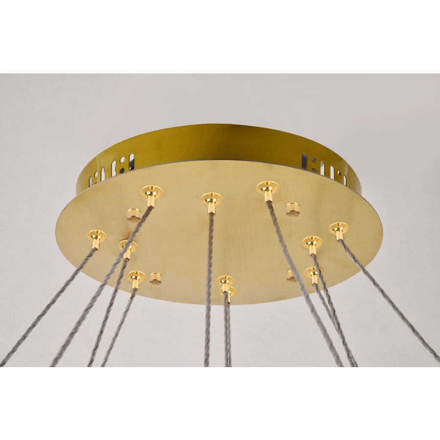 Elegant Lighting Monroe 2 Light 42" Wide LED Crystal Ring Chandelier with Clear Royal Cut Crystals