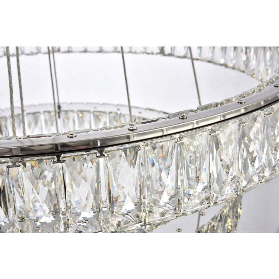 Elegant Lighting Monroe 3 Light 32" Wide LED Crystal Ring Chandelier with Clear Royal Cut Crystals