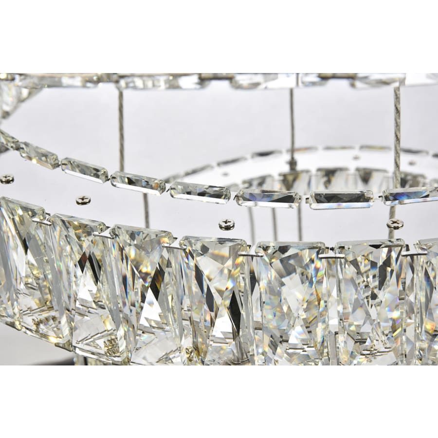 Elegant Lighting Monroe 3 Light 32" Wide LED Crystal Ring Chandelier with Clear Royal Cut Crystals