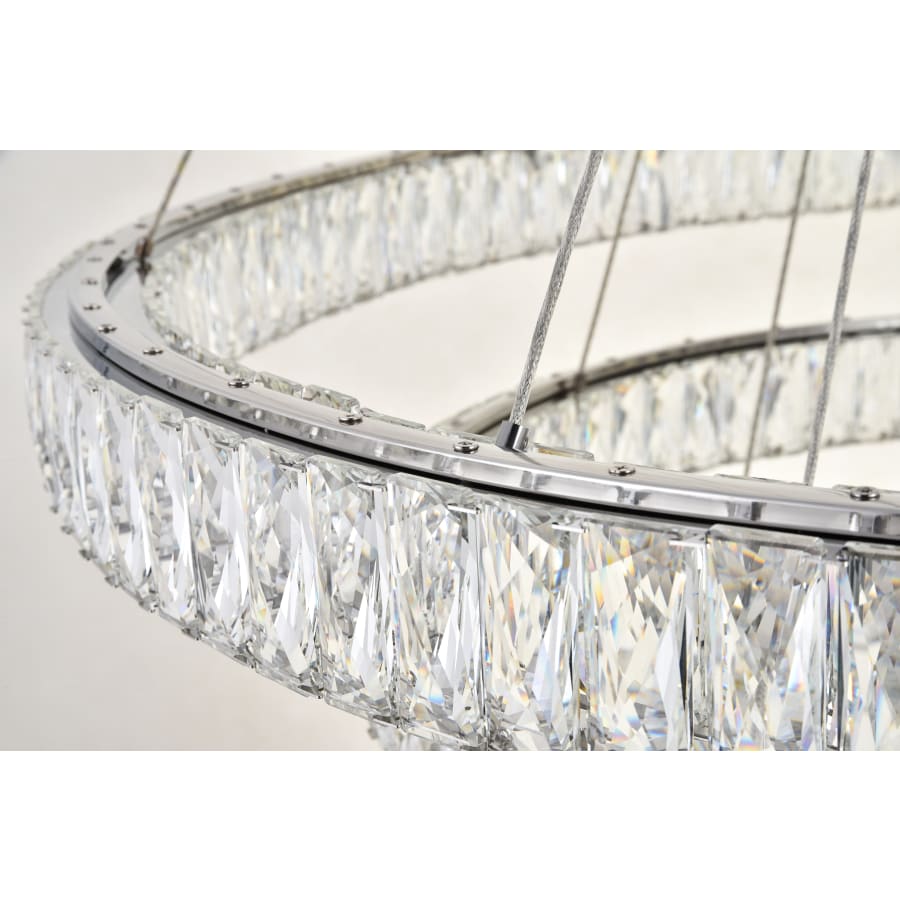Elegant Lighting Monroe 4 Light 42" Wide LED Crystal Ring Chandelier with Clear Royal Cut Crystals