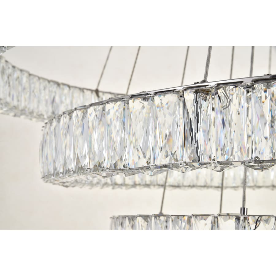 Elegant Lighting Monroe 4 Light 42" Wide LED Crystal Ring Chandelier with Clear Royal Cut Crystals