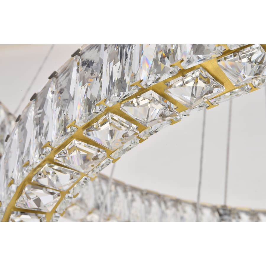 Elegant Lighting Monroe 4 Light 42" Wide LED Crystal Ring Chandelier with Clear Royal Cut Crystals