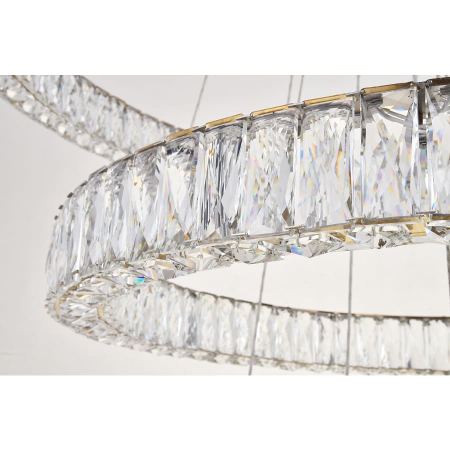 Elegant Lighting Monroe 4 Light 42" Wide LED Crystal Ring Chandelier with Clear Royal Cut Crystals