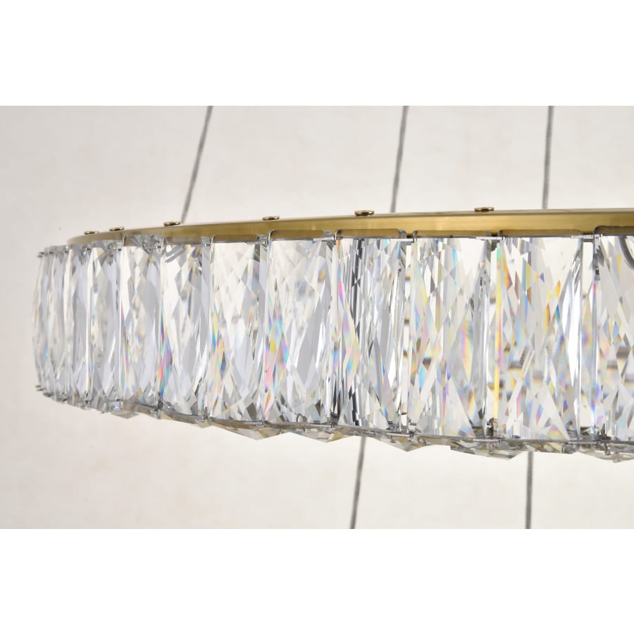 Elegant Lighting Monroe 4 Light 42" Wide LED Crystal Ring Chandelier with Clear Royal Cut Crystals
