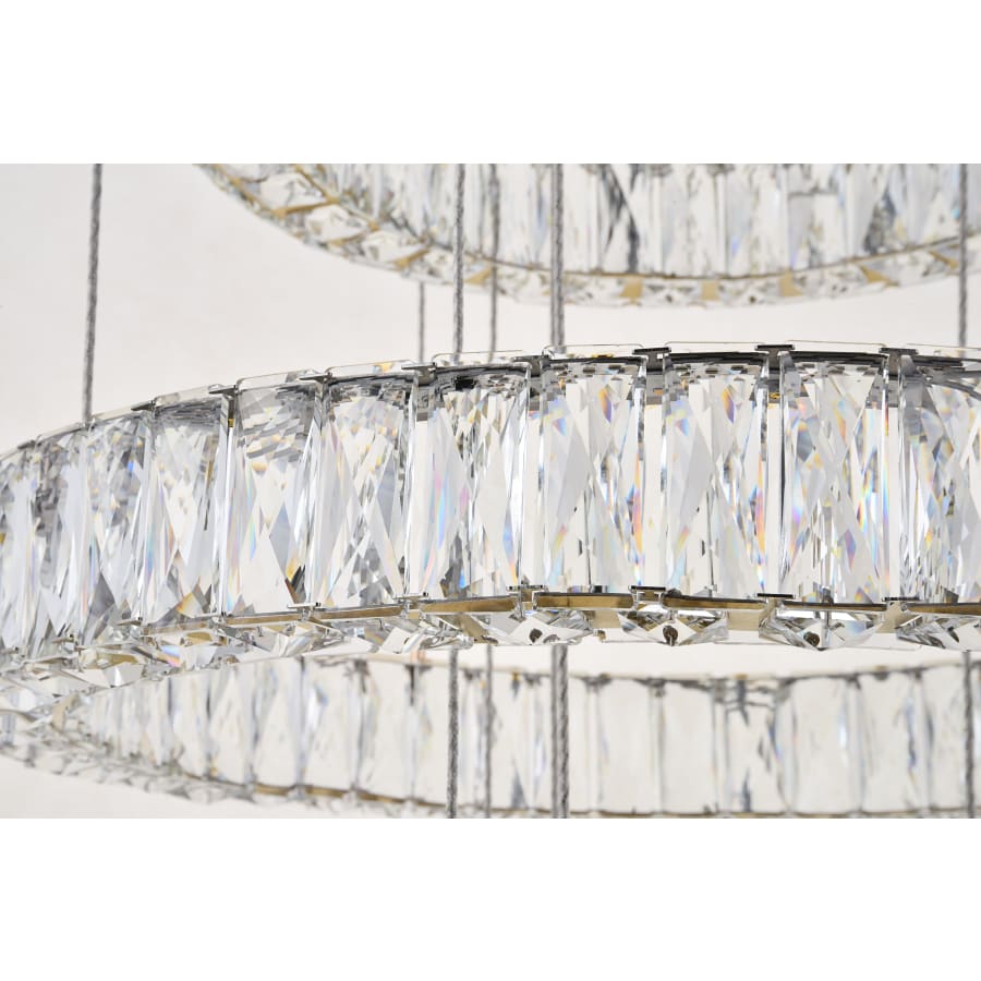 Elegant Lighting Monroe 5 Light 26" Wide LED Crystal Ring Chandelier with Clear Royal Cut Crystals