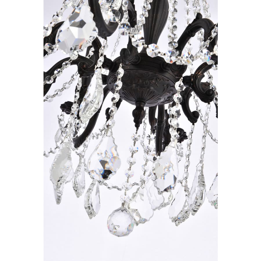 Elegant Lighting Rosalia 8 Light 24" Wide Crystal Chandelier with Golden Teak Royal Cut Crystals