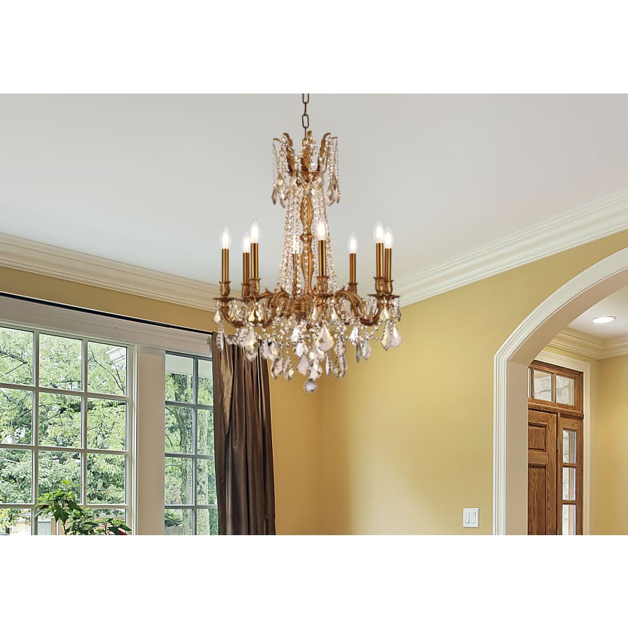 Elegant Lighting Rosalia 8 Light 24" Wide Crystal Chandelier with Golden Teak Royal Cut Crystals