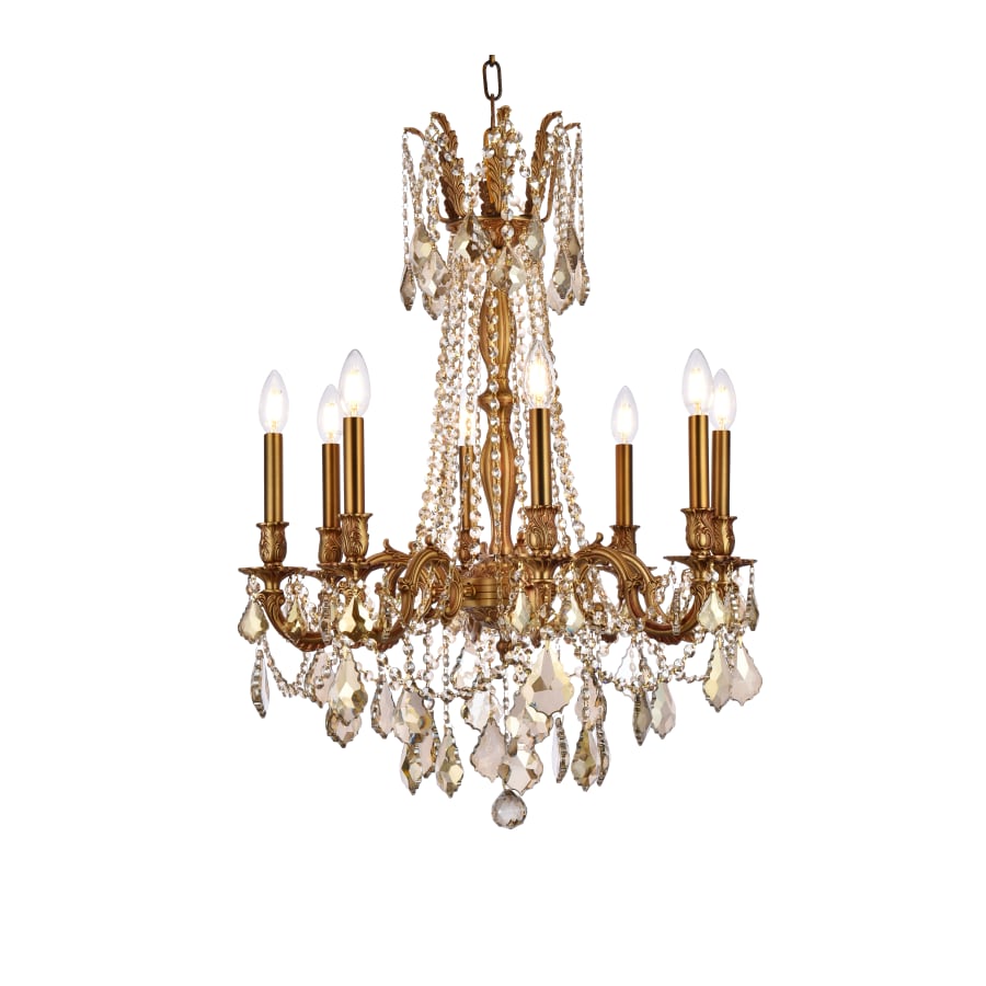 Elegant Lighting Rosalia 8 Light 24" Wide Crystal Chandelier with Golden Teak Royal Cut Crystals
