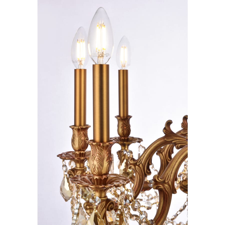 Elegant Lighting Rosalia 10 Light 28" Wide Crystal Chandelier with Golden Teak Royal Cut Crystals