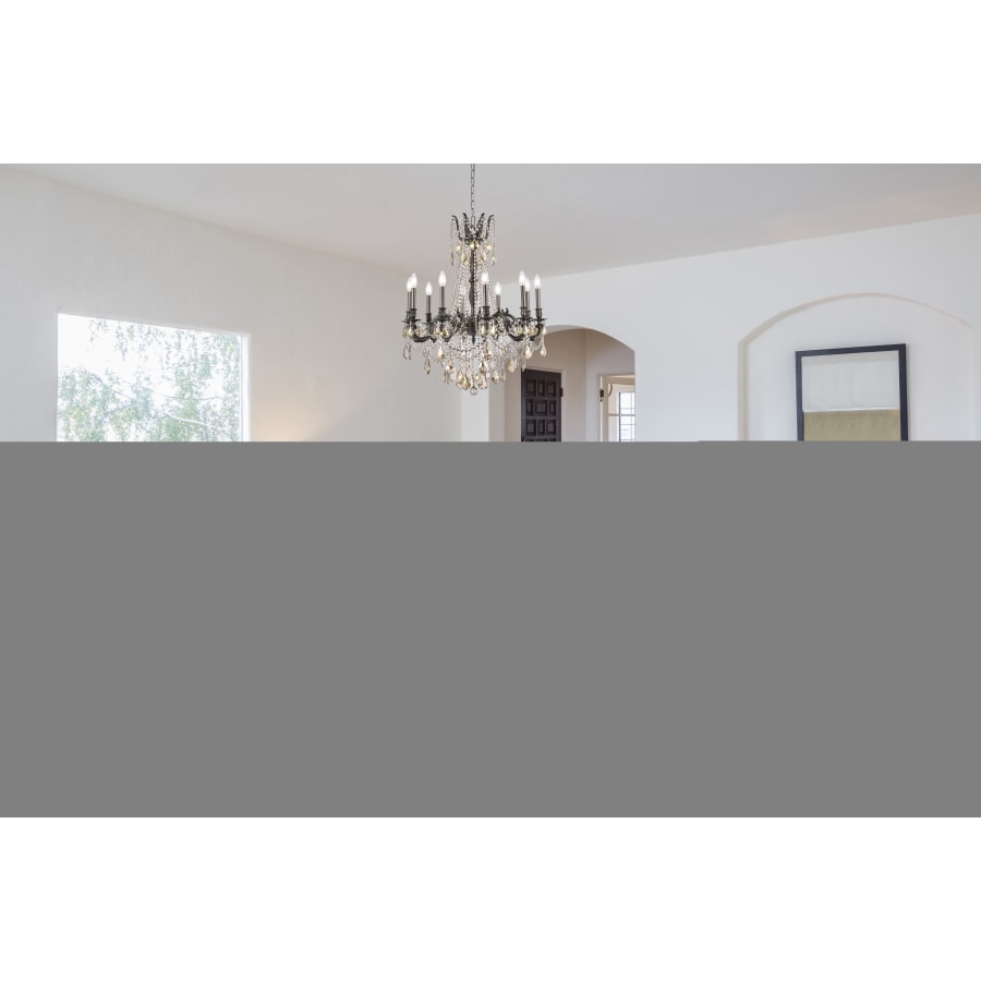 Elegant Lighting Rosalia 10 Light 28" Wide Crystal Chandelier with Golden Teak Royal Cut Crystals