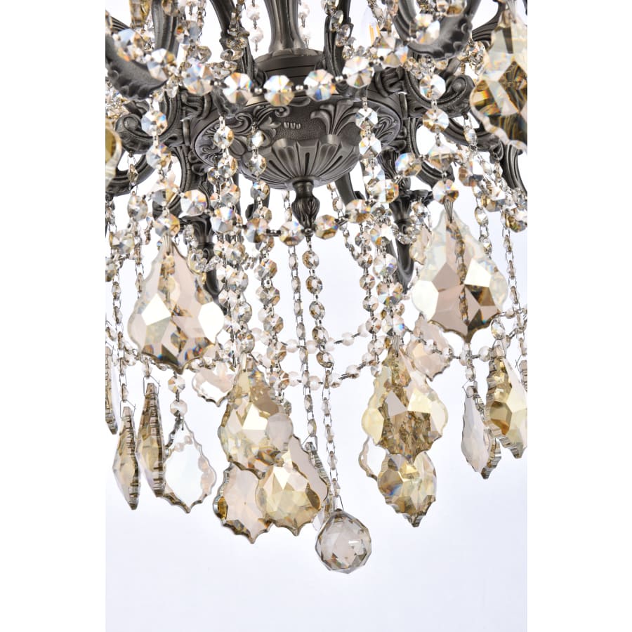 Elegant Lighting Rosalia 10 Light 28" Wide Crystal Chandelier with Golden Teak Royal Cut Crystals