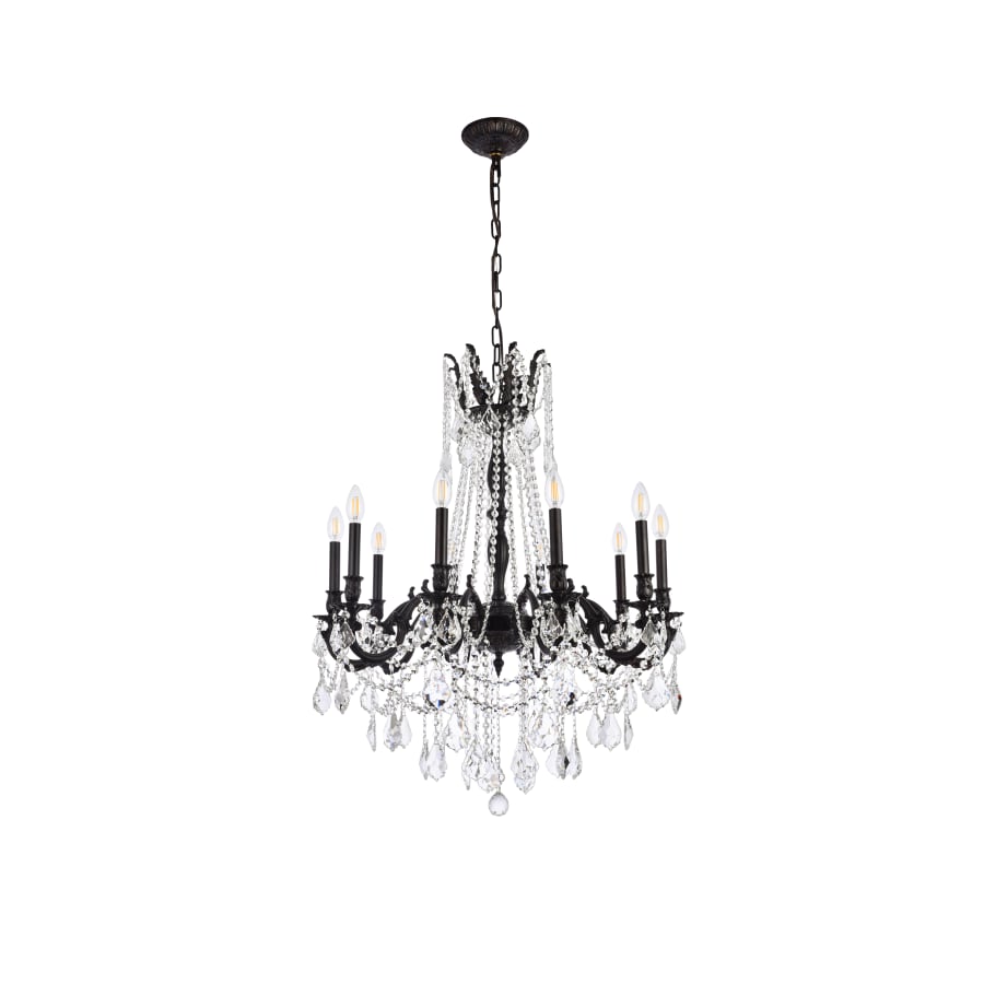 Elegant Lighting Rosalia 10 Light 28" Wide Crystal Chandelier with Clear Royal Cut Crystals