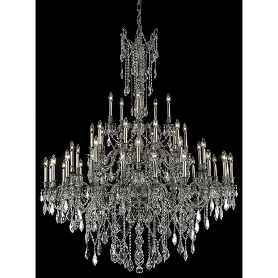 Elegant Lighting Rosalia 45 Light 54" Wide Crystal Chandelier with Golden Teak Royal Cut Crystals