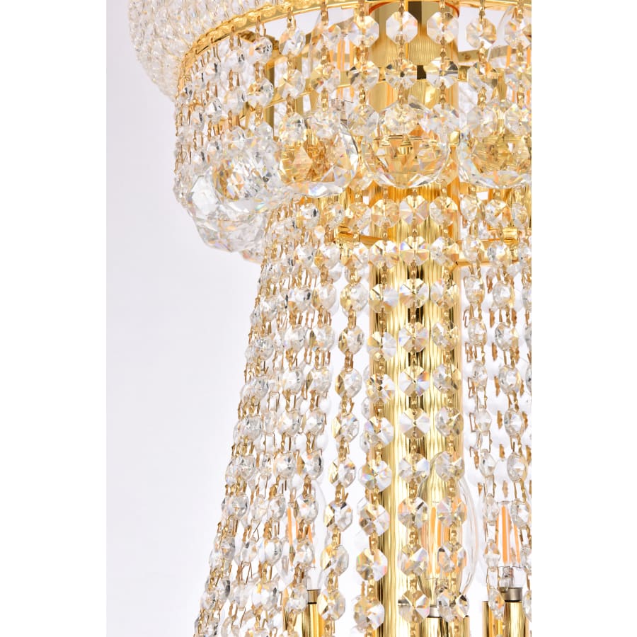 Elegant Lighting Primo 32 Light 30" Wide Crystal Empire Chandelier with Clear Royal Cut Crystals