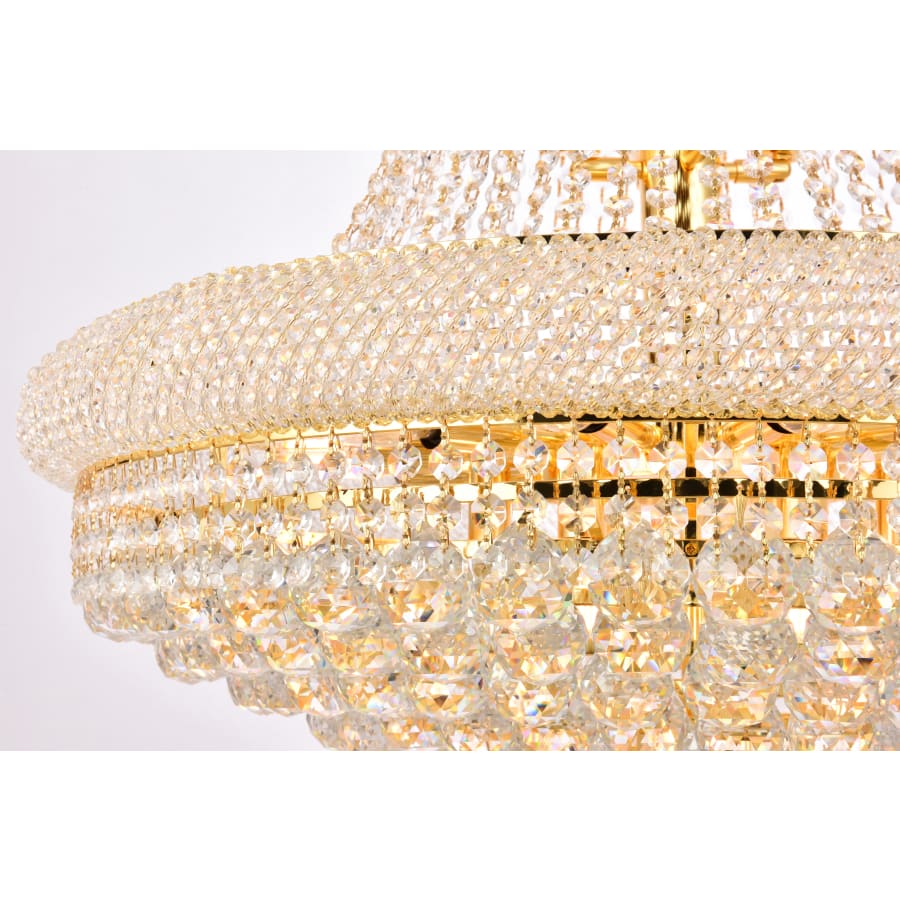 Elegant Lighting Primo 32 Light 30" Wide Crystal Empire Chandelier with Clear Royal Cut Crystals