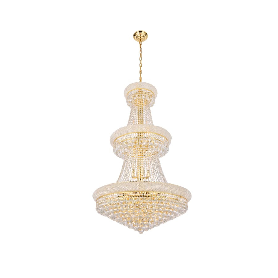 Elegant Lighting Primo 32 Light 30" Wide Crystal Empire Chandelier with Clear Royal Cut Crystals
