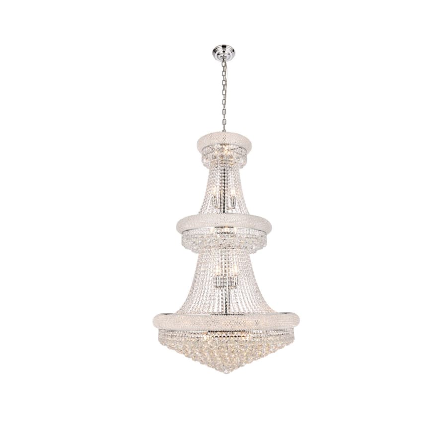 Elegant Lighting Primo 32 Light 30" Wide Crystal Empire Chandelier with Clear Royal Cut Crystals