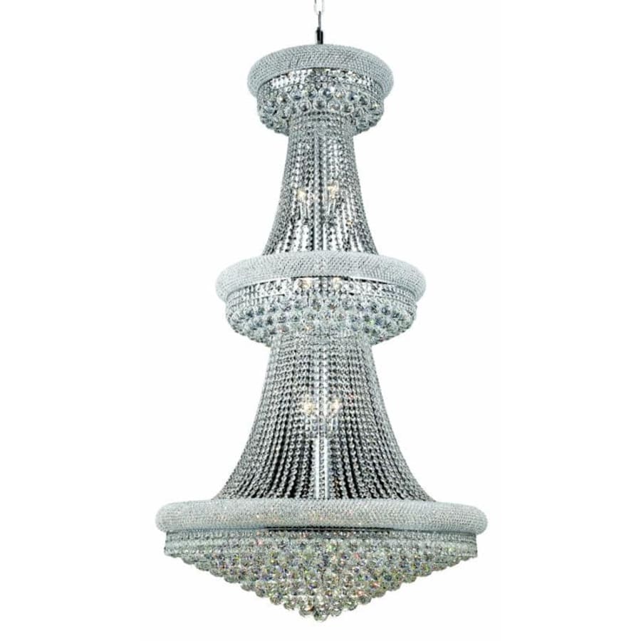 Elegant Lighting Primo 32 Light 36" Wide Crystal Empire Chandelier with Clear Royal Cut Crystals