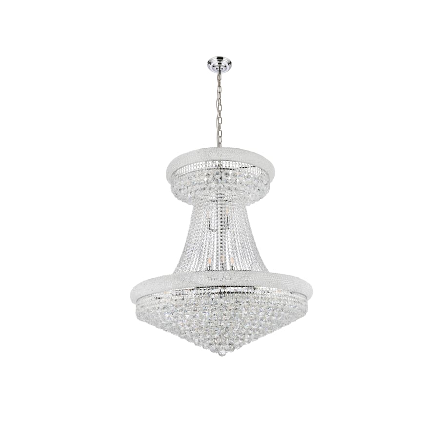 Elegant Lighting Primo 28 Light 36" Wide Crystal Empire Chandelier with Clear Royal Cut Crystals