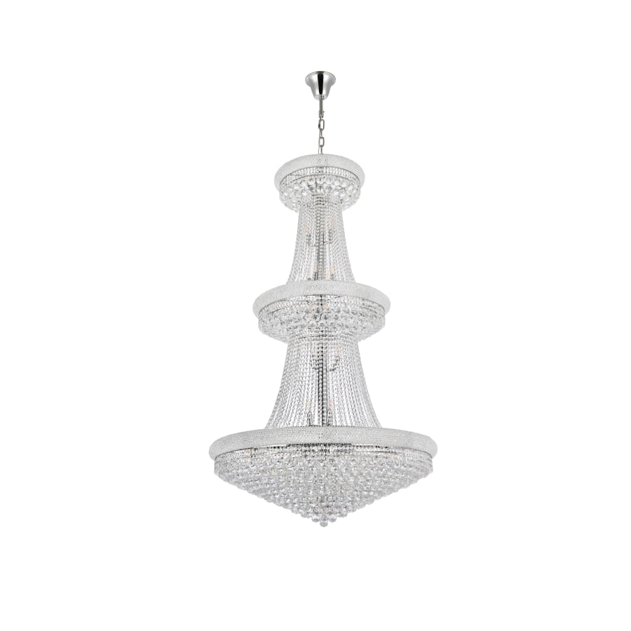 Elegant Lighting Primo 38 Light 42" Wide Crystal Empire Chandelier with Clear Royal Cut Crystals