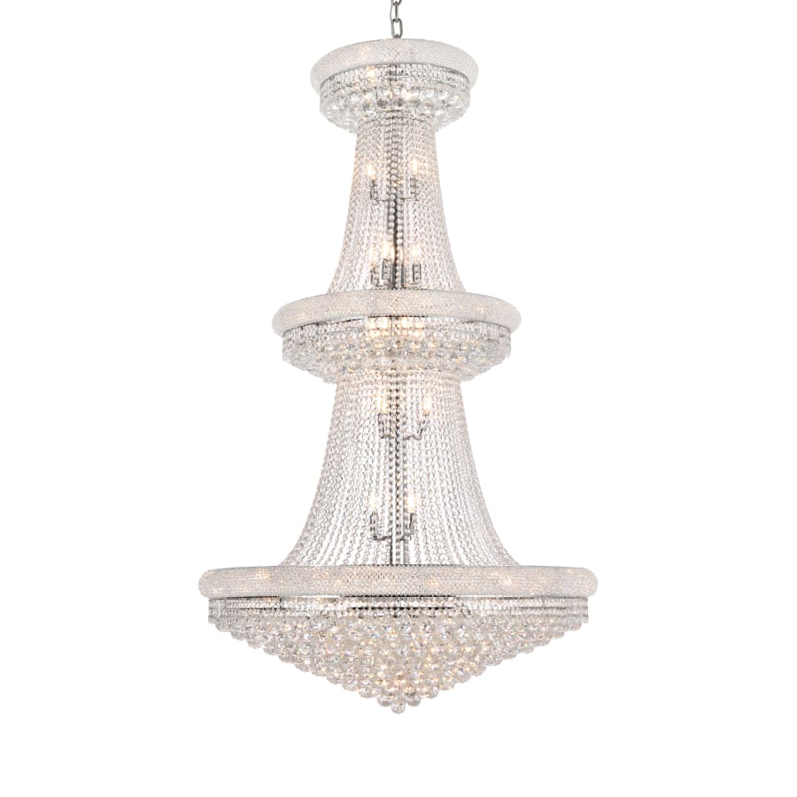 Elegant Lighting Primo 38 Light 42" Wide Crystal Empire Chandelier with Clear Royal Cut Crystals