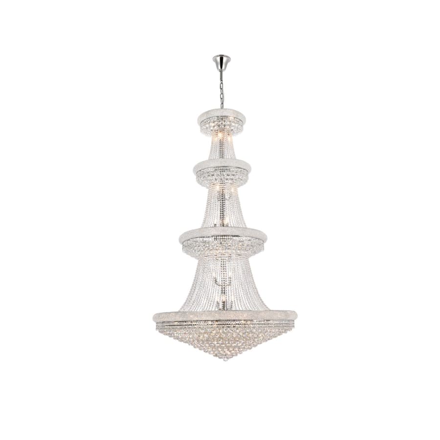 Elegant Lighting Primo 42 Light 48" Wide Crystal Empire Chandelier with Clear Royal Cut Crystals