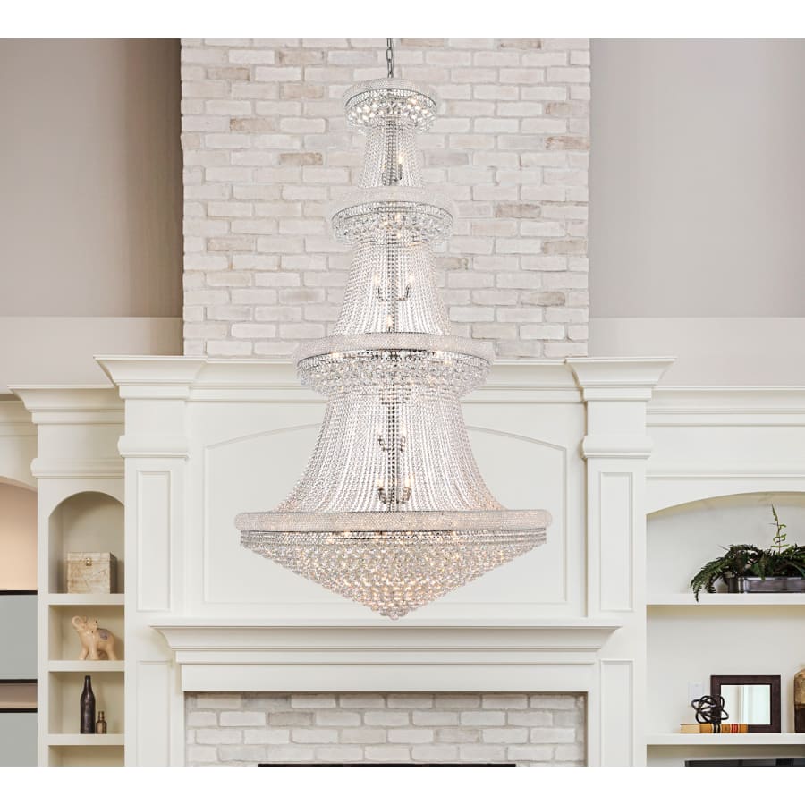 Elegant Lighting Primo 48 Light 54" Wide Crystal Empire Chandelier with Clear Royal Cut Crystals