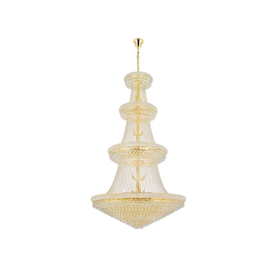 Elegant Lighting Primo 48 Light 54" Wide Crystal Empire Chandelier with Clear Royal Cut Crystals