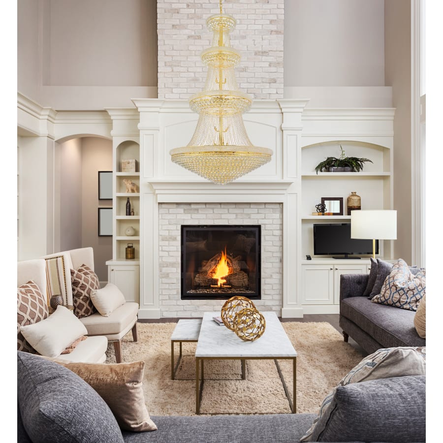 Elegant Lighting Primo 48 Light 54" Wide Crystal Empire Chandelier with Clear Royal Cut Crystals