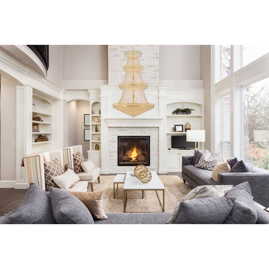 Elegant Lighting Primo 56 Light 62" Wide Crystal Empire Chandelier with Clear Royal Cut Crystals